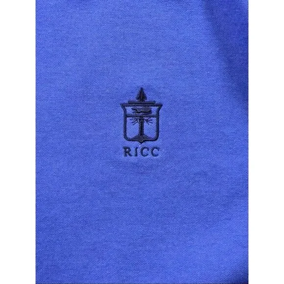 Peter Millar Rhode Island Country Club Embroidered 1/4 Zip Blue Men's Size Large